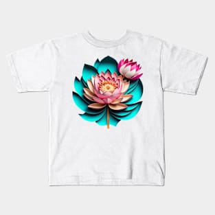 Lotus - Papercut Style Kids T-Shirt